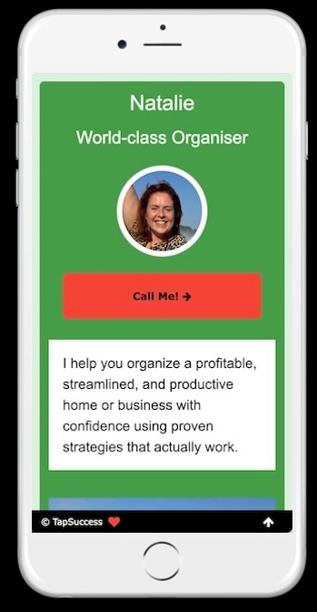 Actual screenshot of published Bio Landing Page. Published in seconds!